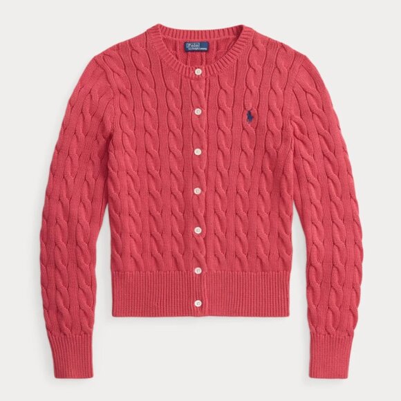 Womens Ralph Lauren nantucket red cardigan sweater size L , NWT MSRP $198 - Picture 1 of 3